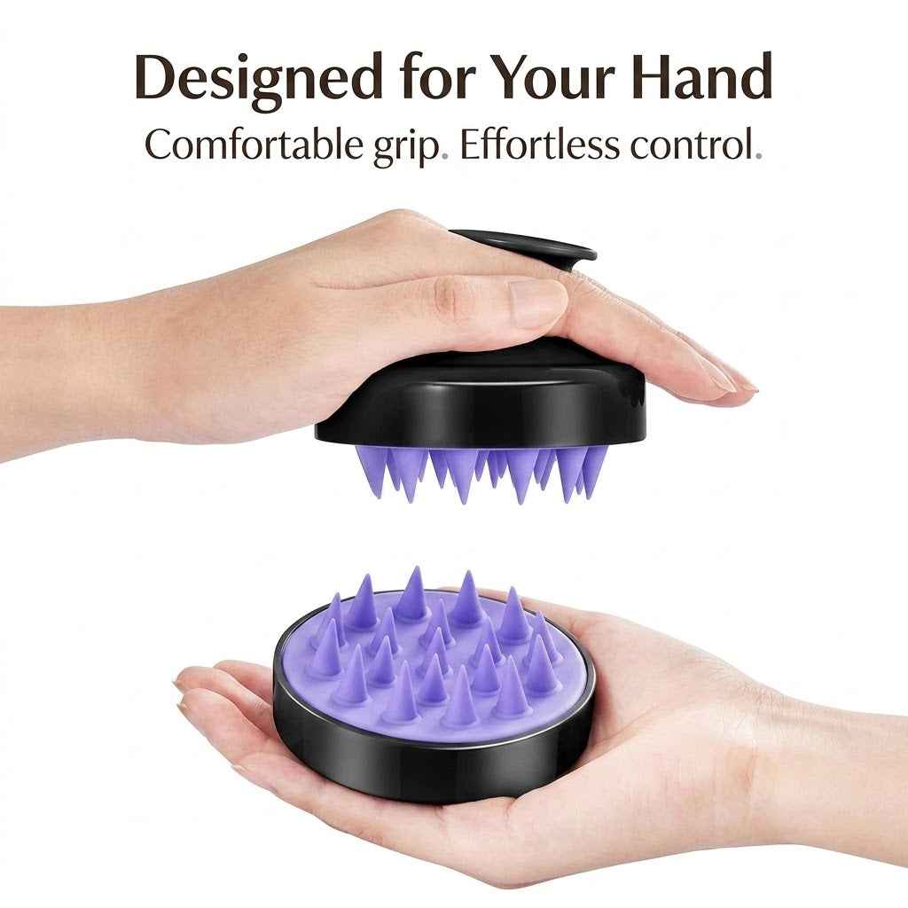 Silicone Scalp Massager & Shampoo Brush – Deep Cleansing & Gentle Massage