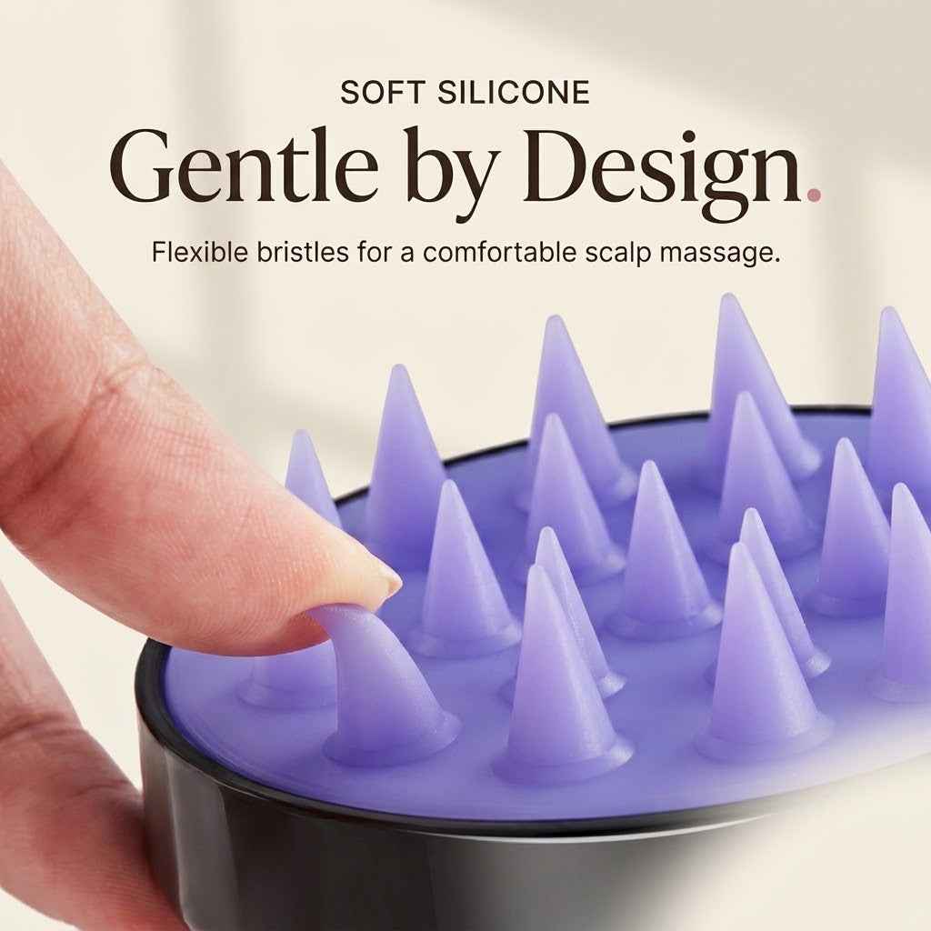 Silicone Scalp Massager & Shampoo Brush – Deep Cleansing & Gentle Massage