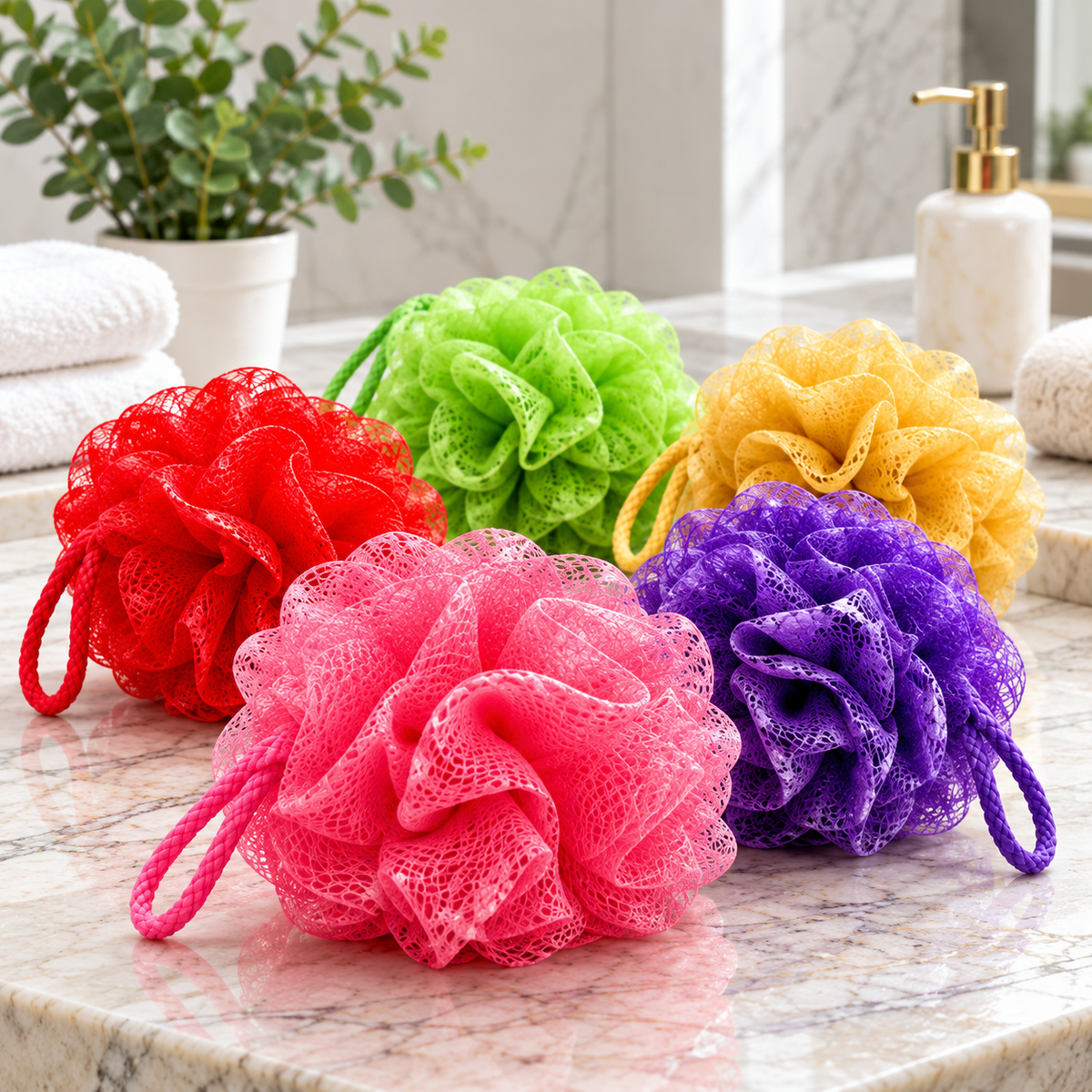 Exfoliating Mesh Bath Loofah | Soft Shower Pouf