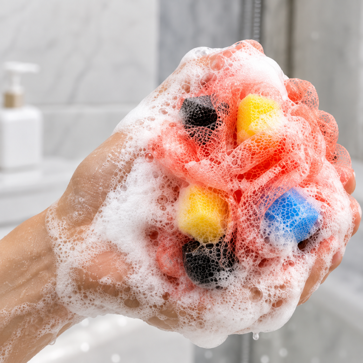 Exfoliating Sponge Mesh Bath Loofah | Body Scrubber