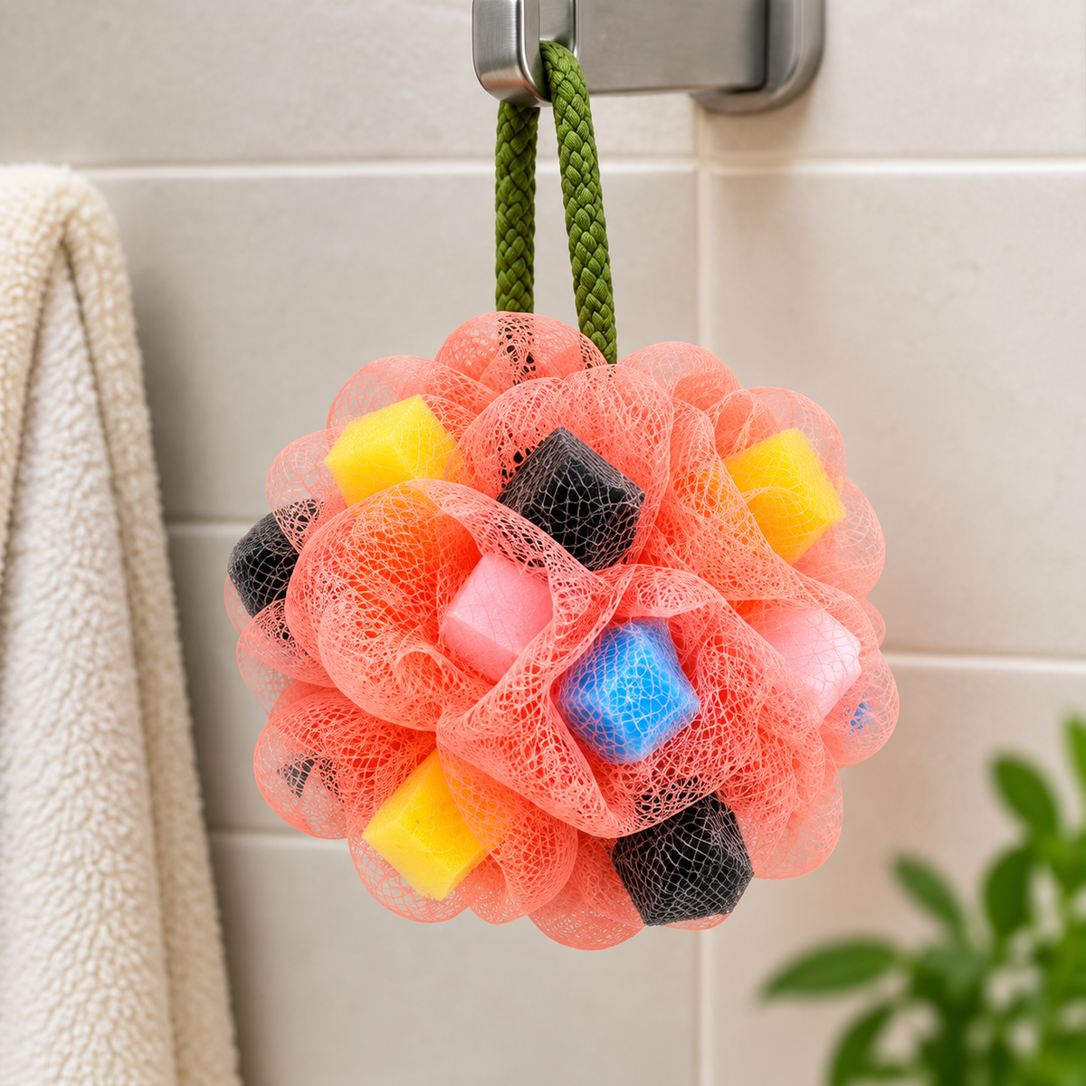 Exfoliating Sponge Mesh Bath Loofah | Body Scrubber