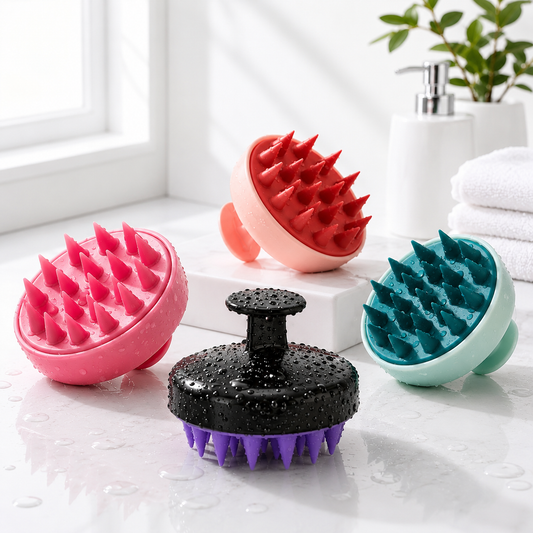 Silicone Scalp Massager & Shampoo Brush – Deep Cleansing & Gentle Massage