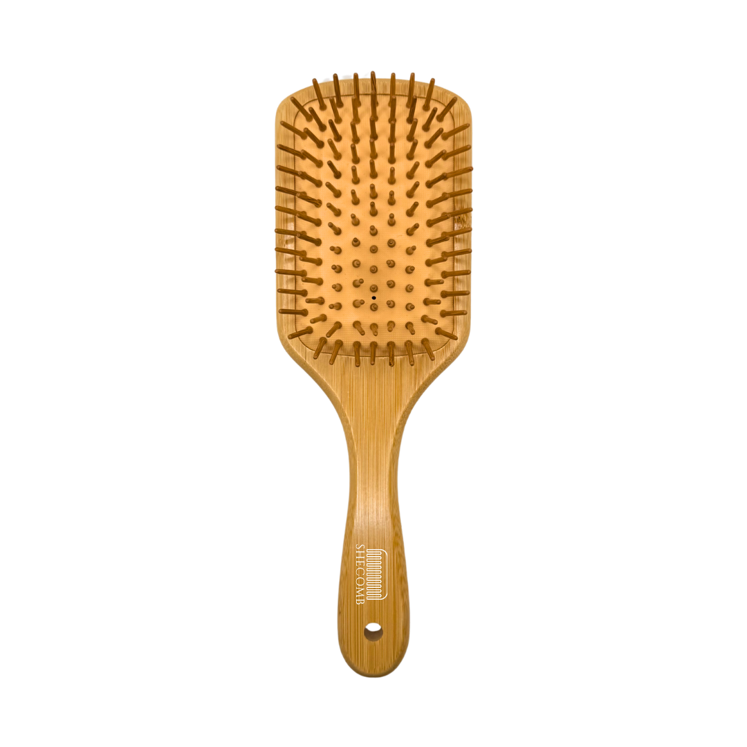 Natural Wooden Paddle Brush – Effortless Smooth Styling